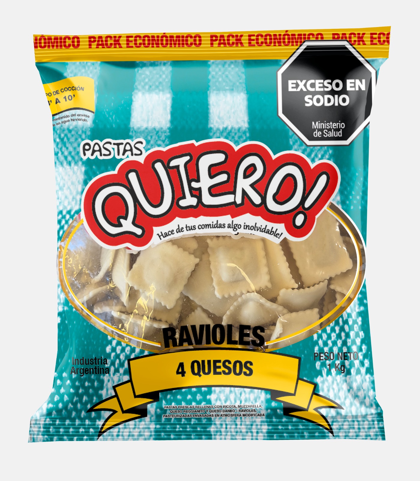 Ravioles 4 quesos x 1kg Quiero