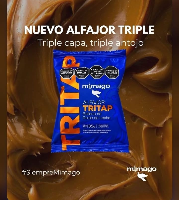 Alfajor Triple negro x85gr Mimago
