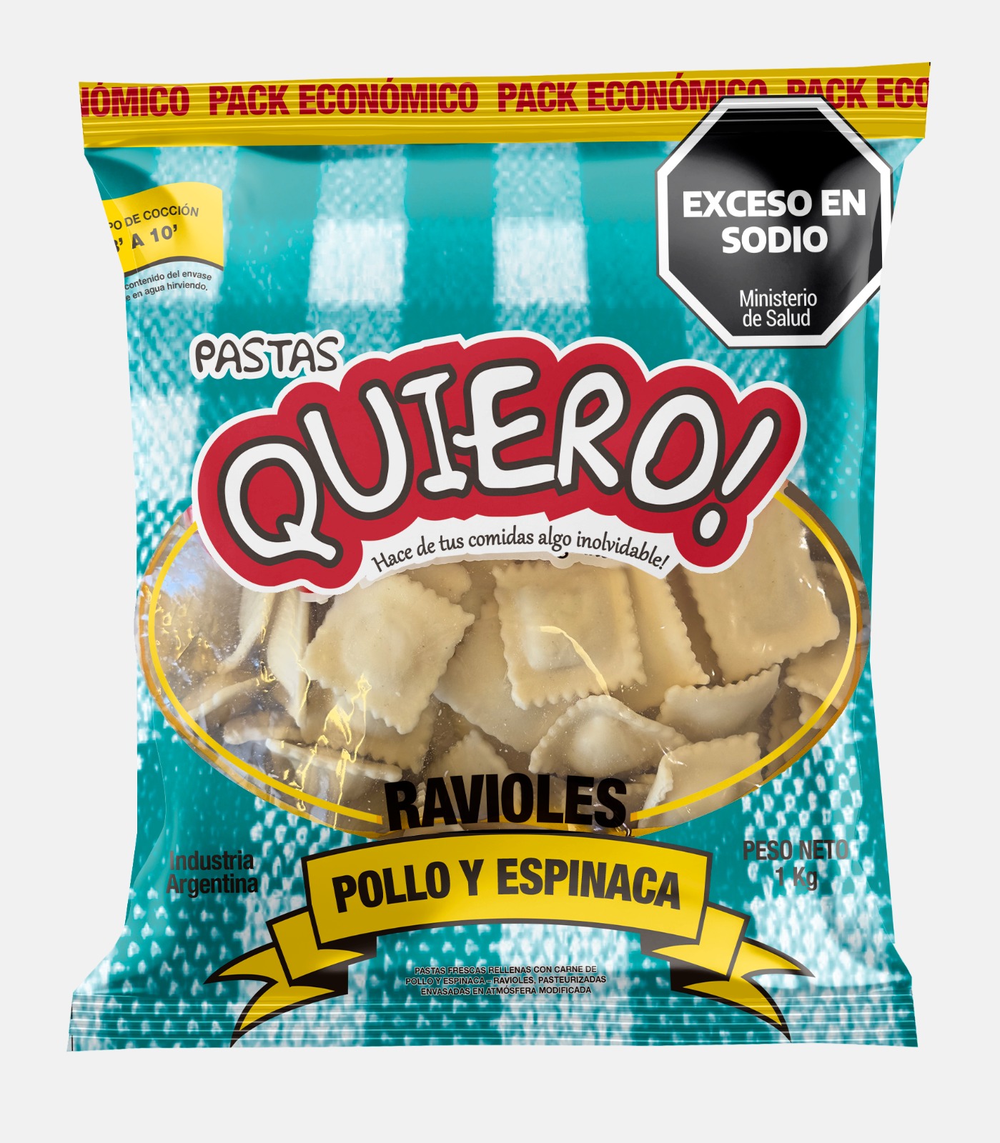 Ravioles pollo y espinaca x 1kg Quiero